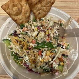 Grains and greens bowl (half eaten)