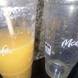 Good thing I checked my order at the window. They handed me 2 medium OJ's. Told them, it's 2 large OJ's. They fixed it. Good thing I checked my order at the window. They handed me 2 medium OJ's. Told them, it's 2 large OJ's. They fixed it.