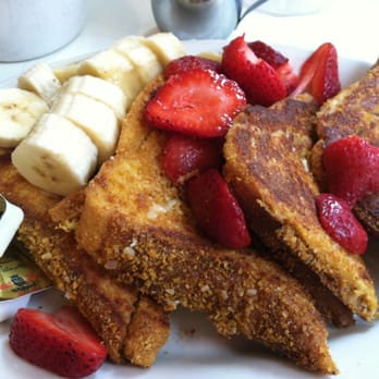 EJ's Luncheonette - crispy french toast with strawberries and b-a-n-a-n-a-s. - Diners Near Me - New York, New York EJ's Luncheonette - crispy french toast with strawberries and b-a-n-a-n-a-s. - Diners Near Me - New York, New York