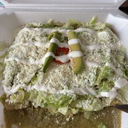 Las Veracruzanas - Enchiladas Verde (chicken) - you get 4! Under $20 after tax and tip.