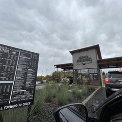 Brewed Awakenings - Double drive through with menu.