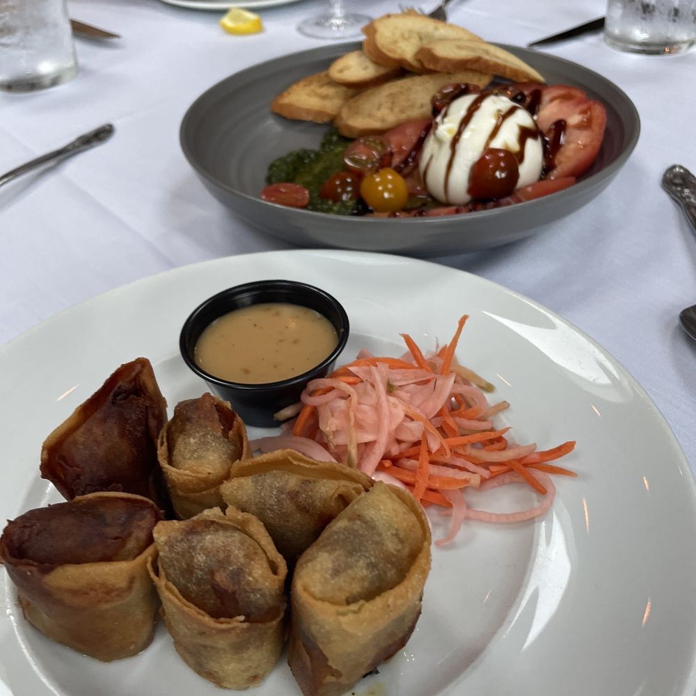 The Quarry Restaurant - Duck egg rolls and Heirloom Tomato & Burrata Caprese - Italian Near Me - Hingham, Massachusetts