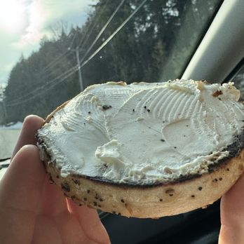 Java Joe's Corner Cafe - Toasted everything bagel plain cream cheese - Coffee & Tea Near Me - Farmington, Maine