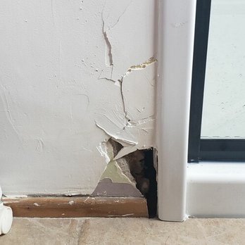 Shugarman's Bath - Drywall and baseboard hole (has since been resolved in follow up visits after 2 install days) - General Contractors Near Me - San Diego, California Shugarman's Bath - Drywall and baseboard hole (has since been resolved in follow up visits after 2 install days) - General Contractors Near Me - San Diego, California