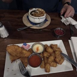 Chicken Tenders with tots - French onion soup Chicken Tenders with tots - French onion soup