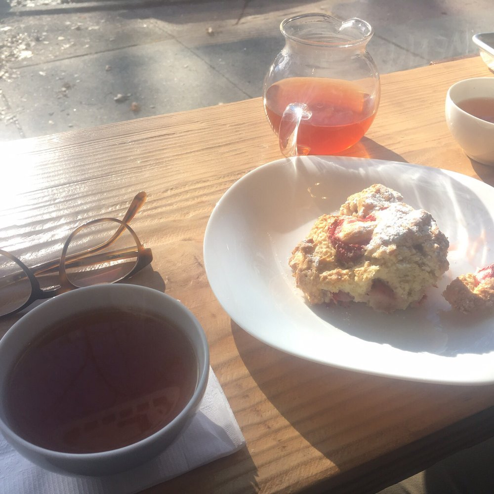 The Tea Store - Fresh strawberry scone and rooibos chai tea for two - Desserts Near Me - Montclair, New Jersey The Tea Store - Fresh strawberry scone and rooibos chai tea for two - Desserts Near Me - Montclair, New Jersey