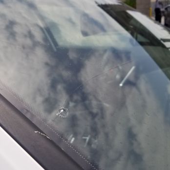 911 Windshield Repair & Replacement - Before , and long ass crack - Windshield Installation & Repair Near Me - Orange, California