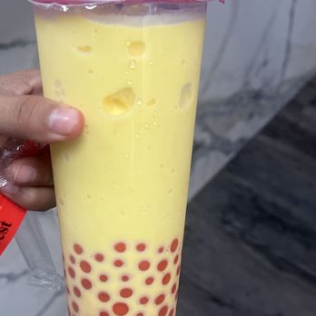 Ti-Li Boba - Mango coconut milk tea with strawberry boba - Bubble Tea Near Me - Glendale, Arizona Ti-Li Boba - Mango coconut milk tea with strawberry boba - Bubble Tea Near Me - Glendale, Arizona