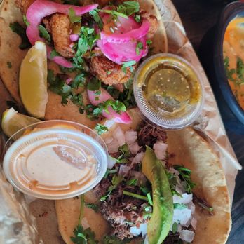 Torchy's Tacos - Baja shrimp taco and Democrat taco - Tacos Near Me - Colorado Springs, Colorado Torchy's Tacos - Baja shrimp taco and Democrat taco - Tacos Near Me - Colorado Springs, Colorado