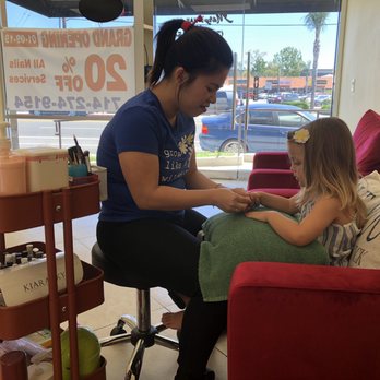 Mary's Nail Bar - Jenna painting my daughters nail- so patient!! - Waxing Near Me - Huntington Beach, California Mary's Nail Bar - Jenna painting my daughters nail- so patient!! - Waxing Near Me - Huntington Beach, California
