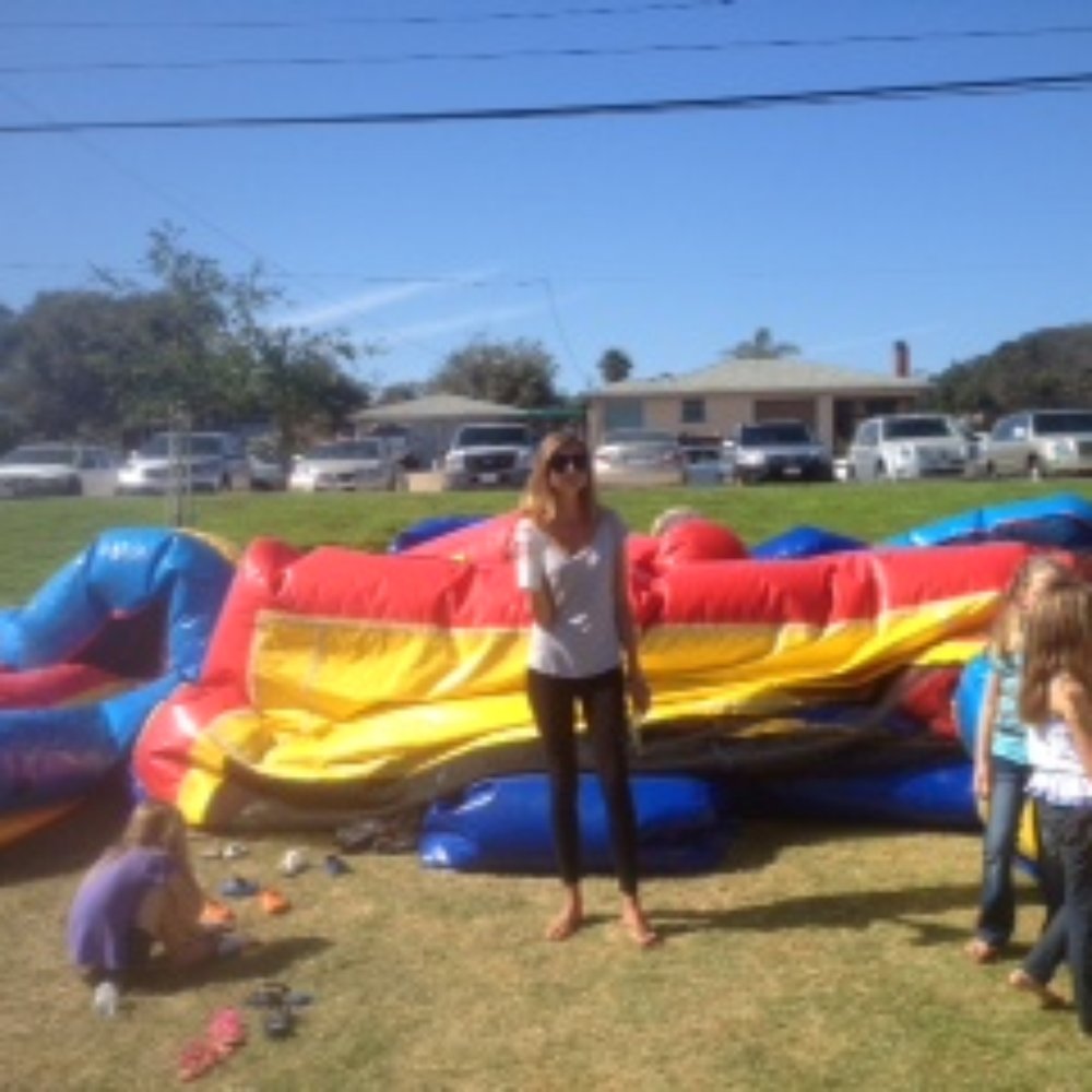 This is what a deflated bounce house looks like after it suddenly malfunctions and traumatizes dozens of kids at Ramona Park.