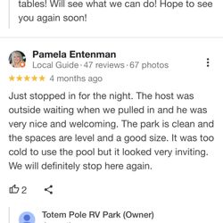 Totem Pole RV Park - Happy campers!
