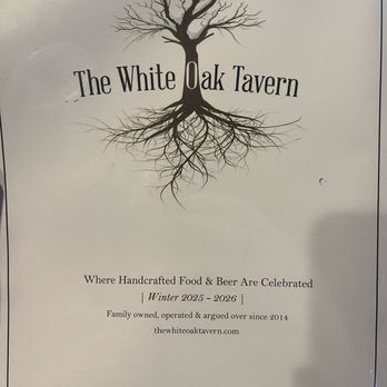 The White Oak Tavern - Cover of menu. - New American Near Me - Ellicott City, Maryland The White Oak Tavern - Cover of menu. - New American Near Me - Ellicott City, Maryland