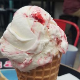 Strawberry Cheesecake on a waffle cone for a subtle but flavor packed delicious dessert. Strawberry Cheesecake on a waffle cone for a subtle but flavor packed delicious dessert.