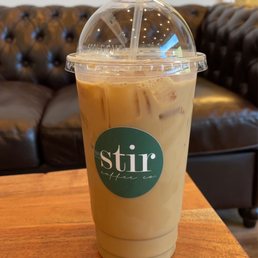 Large cold brew with brown sugar cinnamon syrup and light cream