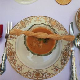 Roasted winter vegetable soup and puff twist