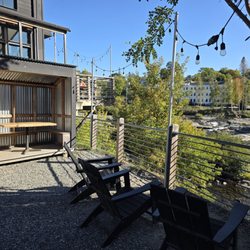 Schilling Beer - Seats over looking the river
