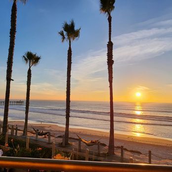 Pacific Terrace Hotel - View from oceanfront room at sunset - San Diego, CA
