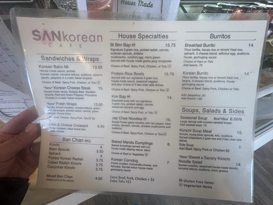 Menu photo 1 SAN korean Cafe San Rafael, CA Menu photo 1 SAN korean Cafe San Rafael, CA