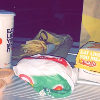 Carl's Jr - Ray got the Jalapeno Double Cheeseburger, Chicken Fingers, Fries, and a drink. - Burgers Near Me - Cottonwood Heights, Utah