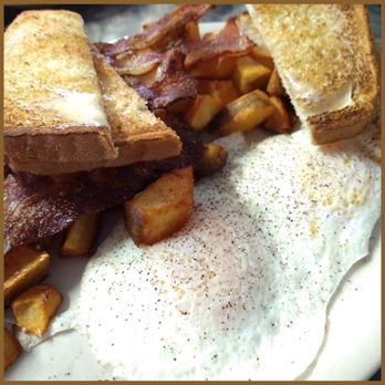Rosie’s Trackside Diner - 2 eggs over easy, home fries, bacon, white toast. ~$9 - Diners Near Me - Liverpool, New York Rosie’s Trackside Diner - 2 eggs over easy, home fries, bacon, white toast. ~$9 - Diners Near Me - Liverpool, New York