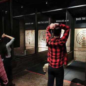 Kick Axe Throwing - Axe range area - Bars Near Me - Brooklyn, New York Kick Axe Throwing - Axe range area - Bars Near Me - Brooklyn, New York