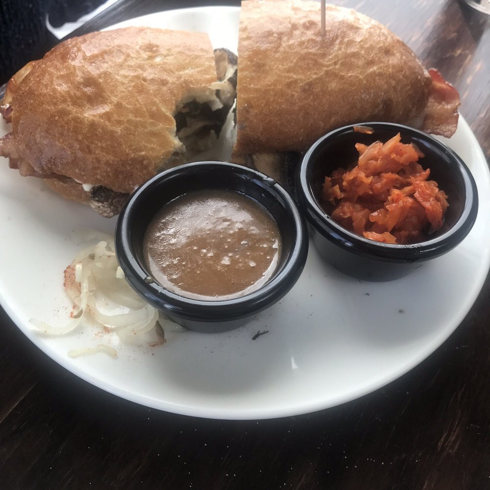 Bouilla - Bahn Mi with portobello mushrooms!!!!! Yes, that is KimChi you see! - New American Near Me - Hamilton, Montana Bouilla - Bahn Mi with portobello mushrooms!!!!! Yes, that is KimChi you see! - New American Near Me - Hamilton, Montana