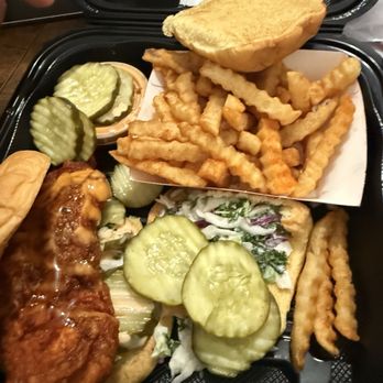 Dave's Hot Chicken - THERE WAS A WHOLE CHICKEN PIECE MISSING FROM ONE OF MY SLIDERS! I didn't order a chicken slider without the chicken. Like, bruh. - Chicken Shop Near Me - San Diego, California