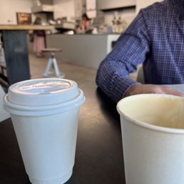 Pistachio Oatchata (left), White Rose Latte (right)