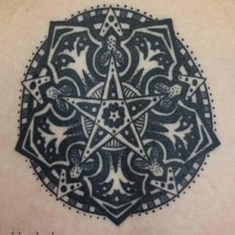 Healed version of mandala on back. Healed version of mandala on back.