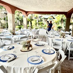 Bighorn Party Rentals - Chairs, and round tables with linen