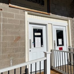 the entrance to a bakery