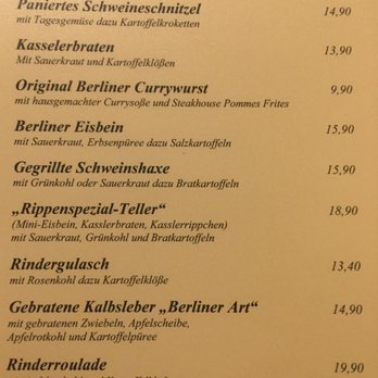 Gasthaus Zur Rippe - Many treats on the menu - waiting to try them all. - German Near Me - Berlin, BE