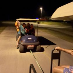 Yogi Bear's Jellystone Park - We had to tow the limo back to the cabin because it wouldn't charge.