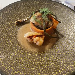 Patrick Devos - Lobster with artichoke and fideo wrapped in carrot - food - Vegetarian Near Me - Bruges, VWV