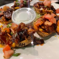 Dan McGuinness Pub - BBQ Potato Skins.  Surprisingly well done!!