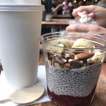 Grød - Chia-porridge summer special and a large Americano. - Breakfast & Brunch Near Me - Copenhagen, 84 Grød - Chia-porridge summer special and a large Americano. - Breakfast & Brunch Near Me - Copenhagen, 84