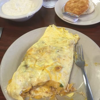 Bear E Patch Cafe - Seaside Omelette with cheddar cheese instead of American, add mushrooms. - Diners Near Me - Charleston, South Carolina Bear E Patch Cafe - Seaside Omelette with cheddar cheese instead of American, add mushrooms. - Diners Near Me - Charleston, South Carolina
