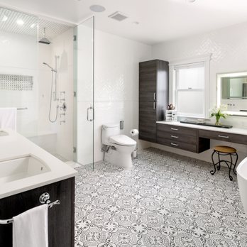 Design Depot - a modern bathroom with a large tub - Countertop Installation Near Me - Englewood, New Jersey