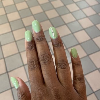 Lavish Nails & Spa - Number 48 Nail color with diamond designs done by Lucy. - Nail Salons Near Me - Vallejo, California