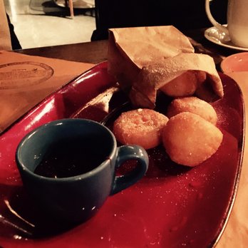 Scaddabush - Zeppole was an interesting "spongey donut" with chocolate dip. - Italian Near Me - Richmond Hill, Ontario Scaddabush - Zeppole was an interesting "spongey donut" with chocolate dip. - Italian Near Me - Richmond Hill, Ontario