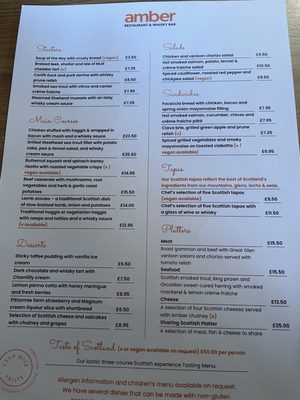 Menu photo 2 Amber Restaurant Edinburgh, EDH
