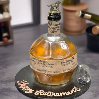 Sugared Ledge Bakery - Custom 3D Cake Crafted to Mirror a Blanton's Bourbon Bottle--Down to the Finest Detail - Donuts Near Me - Elkhorn, Nebraska Sugared Ledge Bakery - Custom 3D Cake Crafted to Mirror a Blanton's Bourbon Bottle--Down to the Finest Detail - Donuts Near Me - Elkhorn, Nebraska