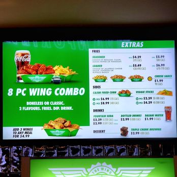 Wingstop - Menu on wall (Nov 2022) - Chicken Wings Near Me - Toronto, Ontario