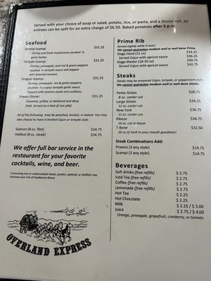 Menu photo 1 Overland Express Helena, MT Menu photo 1 Overland Express Helena, MT