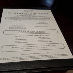 Gentleman's tea menu!