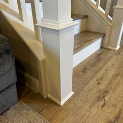 Basic Trimworks - Stair post repair and repaint (due to some doggy damage)