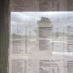 Chuck's Dairy Bar - First part of the menu