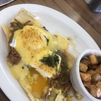 Hash Kitchen - Tamale cake Benedict!  So delish!! - Breakfast & Brunch Near Me - Scottsdale, Arizona