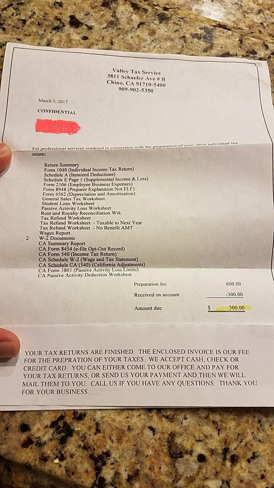 VALLEY TAX & FINANCIAL Updated September 2024 3811 Schaefer Ave